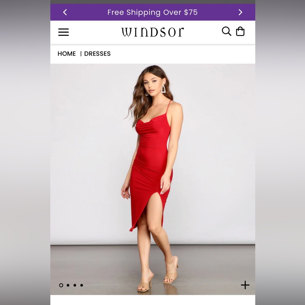 Red Windsor midi dress